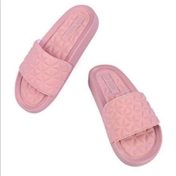 Blush nude neoprene slide sandals - Picture 2 of 3